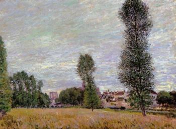 阿爾弗萊德 西斯萊 The Village of Moret, Seen from the Fields 阿爾弗萊德 西斯萊 The Village of Moret, Seen from the Fields